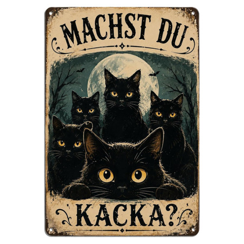 Retro blechschild katze - retro-blechschild,